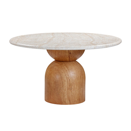 Cynthia Travertine Concrete Indoor / Outdoor 54" Round Dining Table by TOV Furniture at Eve Furniture