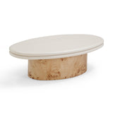 Tanner Natural Burl and Cream Ash Coffee Table by TOV Furniture at Eve Furniture