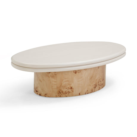 Tanner Natural Burl and Cream Ash Coffee Table by TOV Furniture at Eve Furniture