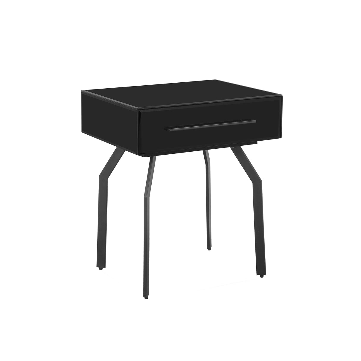 Santana Black Glass Side Table by TOV Furniture at Eve Furniture