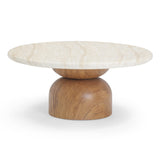 Cynthia Travertine Concrete Indoor / Outdoor Coffee Table by TOV Furniture at Eve Furniture