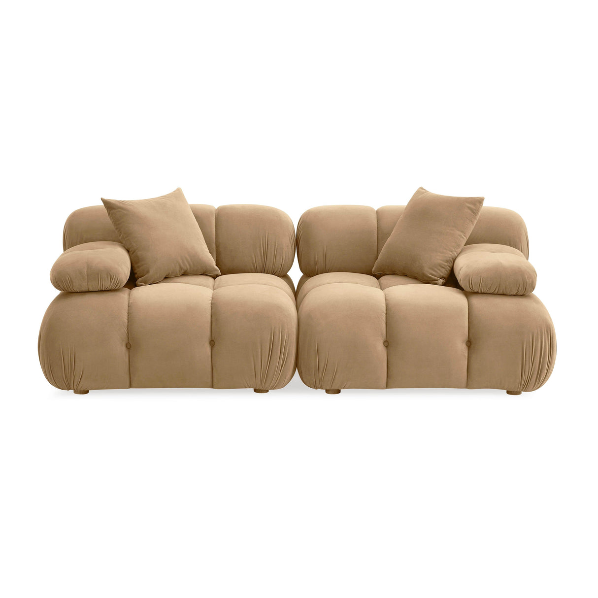 Calliope Cafe Au Lait Performance Velvet Modular Loveseat by TOV Furniture at Eve Furniture