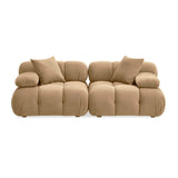 Calliope Cafe Au Lait Performance Velvet Modular Loveseat by TOV Furniture at Eve Furniture
