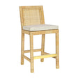 Amara Rattan & Cream Linen Stool by TOV Furniture at Eve Furniture