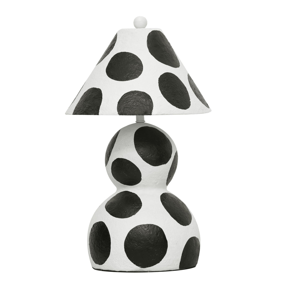 Lerici Black and White Papier Mache Table Lamp by TOV Furniture at Eve Furniture