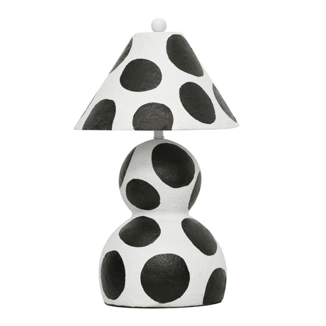 Lerici Black and White Papier Mache Table Lamp by TOV Furniture at Eve Furniture