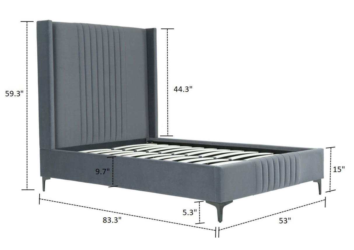 Promenade 48" Bed in Grey by Manhattan Comfort at Eve Furniture