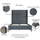 Promenade 48" Bed in Grey by Manhattan Comfort at Eve Furniture