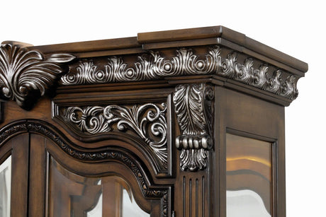 Promenade Dark Brown Curio Cabinet by Furniture of America at Eve Furniture