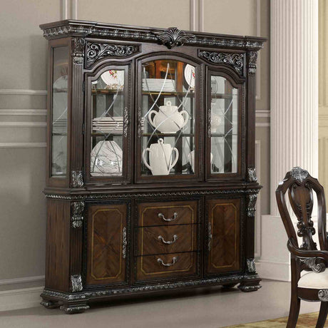 Promenade Dark Brown Hutch And Buffet by Furniture of America at Eve Furniture