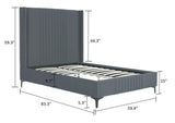 Promenade Full- Size Bed in Grey by Manhattan Comfort at Eve Furniture