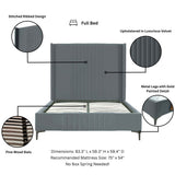 Promenade Full- Size Bed in Grey by Manhattan Comfort at Eve Furniture