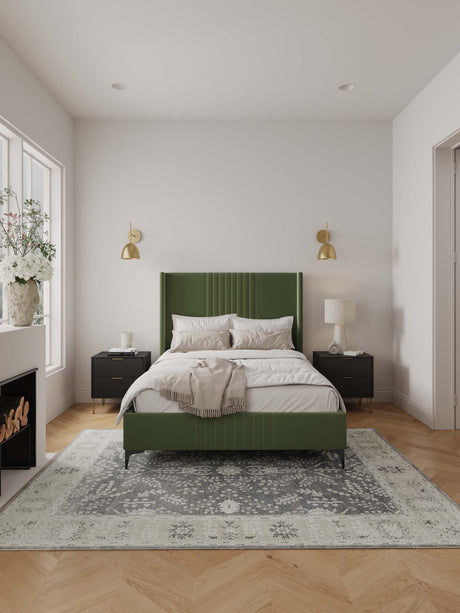 Promenade Full- Size Bed in Moss Green by Manhattan Comfort at Eve Furniture