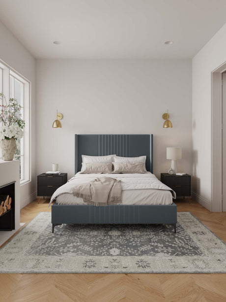 Promenade Queen-Size Bed in Grey by Manhattan Comfort at Eve Furniture