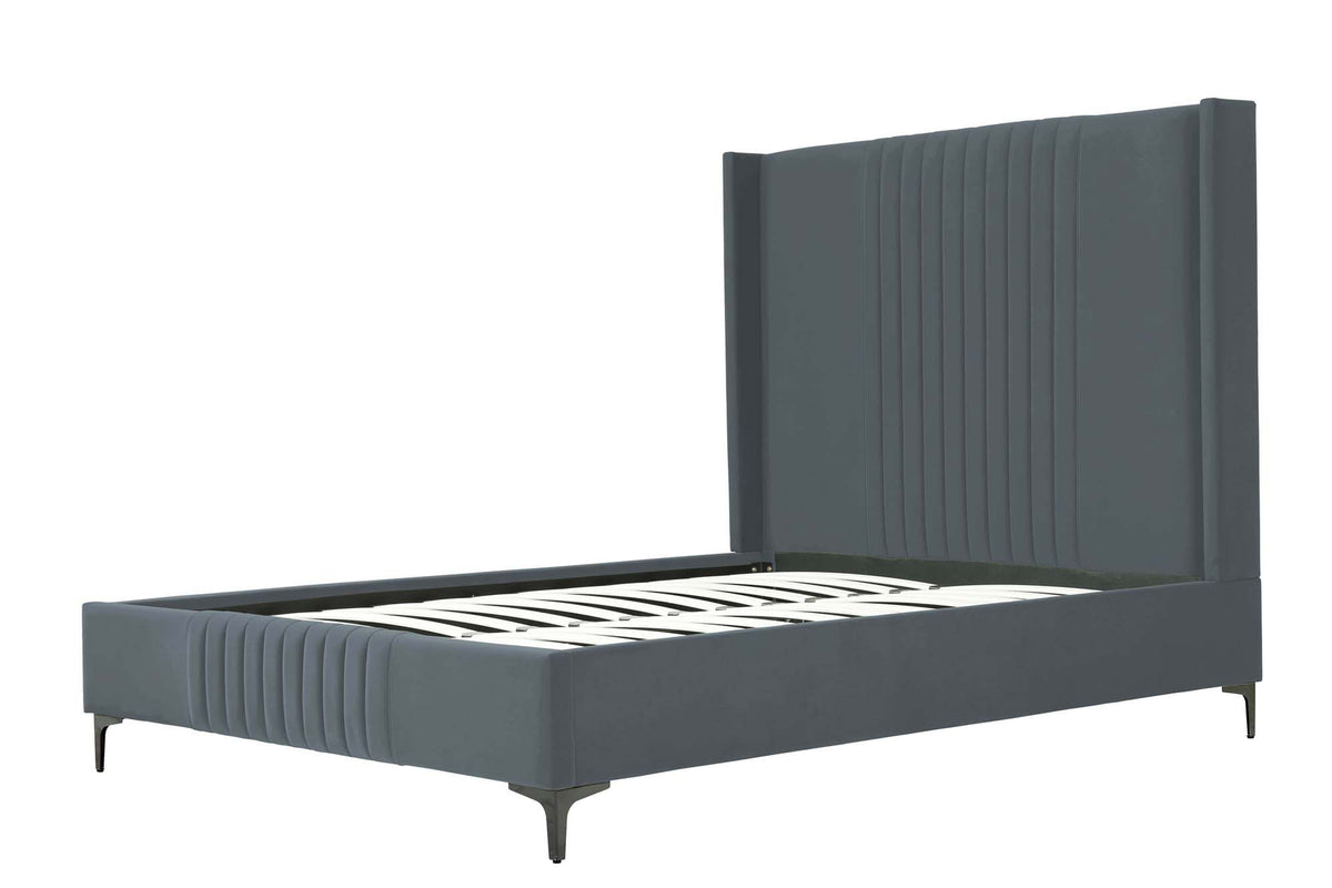 Promenade Queen-Size Bed in Grey by Manhattan Comfort at Eve Furniture