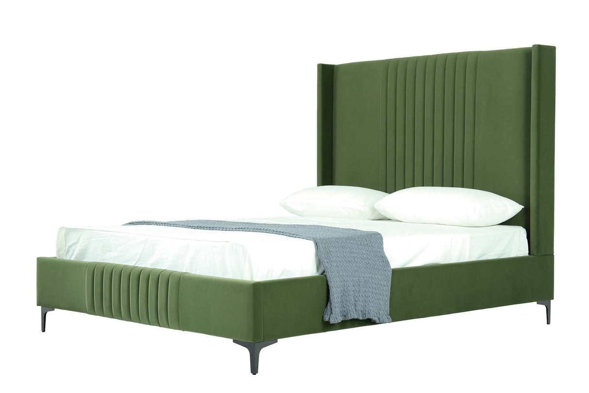 Promenade Queen-Size Bed in Moss Green by Manhattan Comfort at Eve Furniture