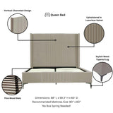 Promenade Queen-Size Bed in Rustic Taupe by Manhattan Comfort at Eve Furniture
