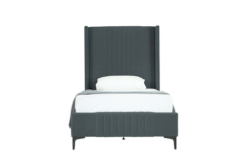 Promenade Twin-Size Bed in Grey by Manhattan Comfort at Eve Furniture