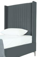 Promenade Twin-Size Bed in Grey by Manhattan Comfort at Eve Furniture