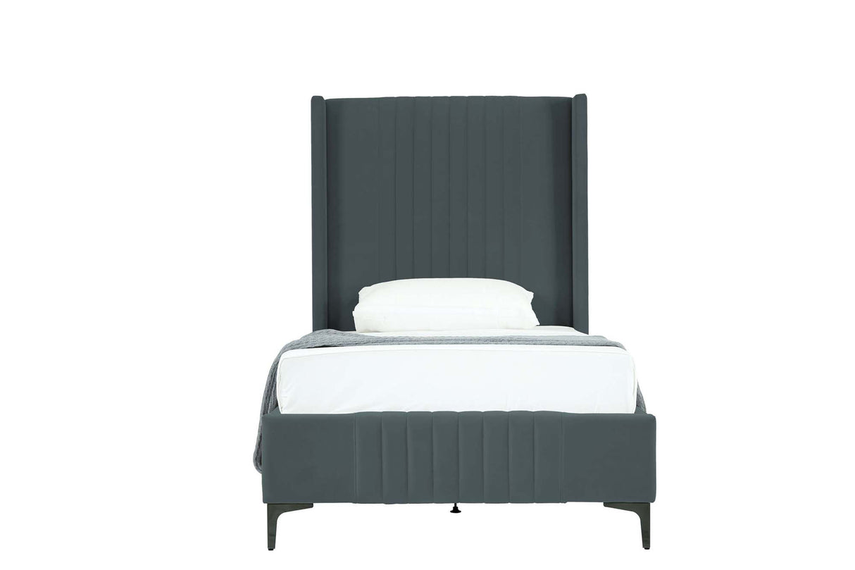 Promenade Twin-Size Bed in Grey by Manhattan Comfort at Eve Furniture