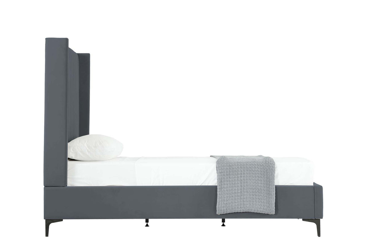 Promenade Twin-Size Bed in Grey by Manhattan Comfort at Eve Furniture