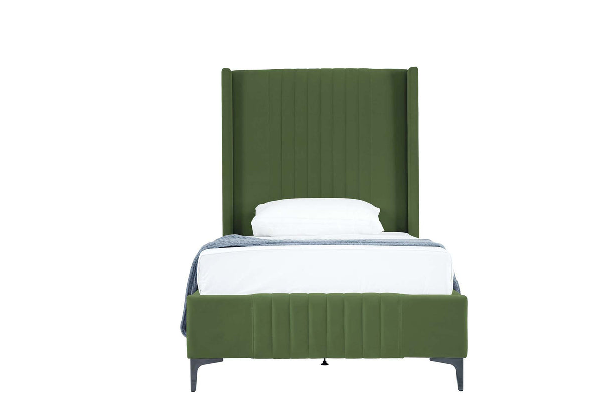 Promenade Twin-Size Bed in Moss Green by Manhattan Comfort at Eve Furniture