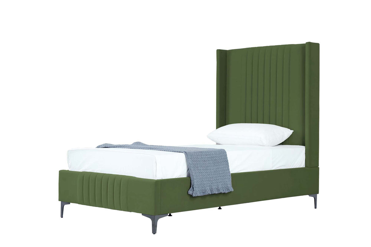 Promenade Twin-Size Bed in Moss Green by Manhattan Comfort at Eve Furniture