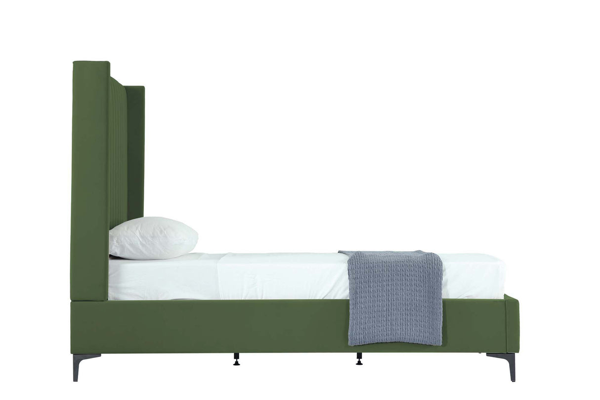 Promenade Twin-Size Bed in Moss Green by Manhattan Comfort at Eve Furniture