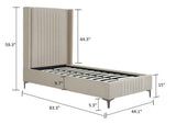 Promenade Twin-Size Bed in Rustic Taupe by Manhattan Comfort at Eve Furniture