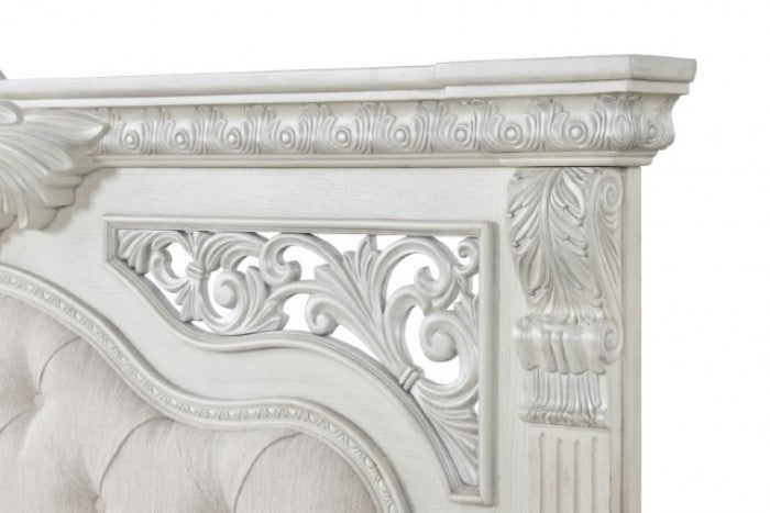 Promenade Wire Brushed White 4-Piece Queen Bedroom Set by Furniture of America at Eve Furniture