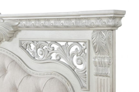 Promenade Wire Brushed White 4-Piece Queen Bedroom Set by Furniture of America at Eve Furniture
