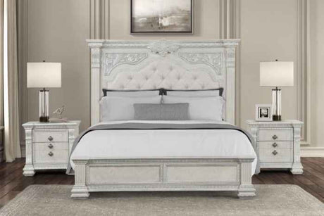 Promenade Wire Brushed White 4-Piece Queen Bedroom Set by Furniture of America at Eve Furniture
