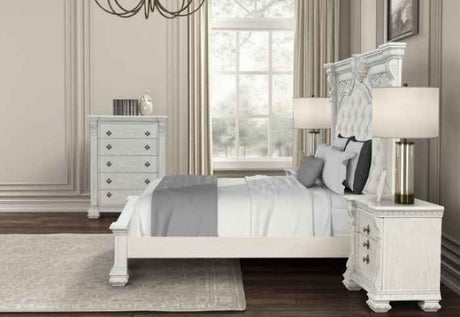 Promenade Wire Brushed White 4-Piece Queen Bedroom Set by Furniture of America at Eve Furniture