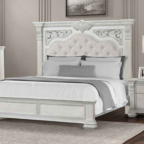 Promenade Wire Brushed White 4-Piece Queen Bedroom Set by Furniture of America at Eve Furniture