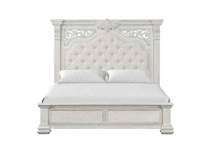 Promenade Wire Brushed White 4-Piece Queen Bedroom Set by Furniture of America at Eve Furniture