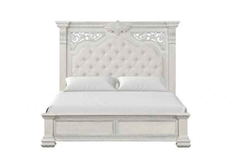 Promenade Wire Brushed White 4-Piece Queen Bedroom Set by Furniture of America at Eve Furniture