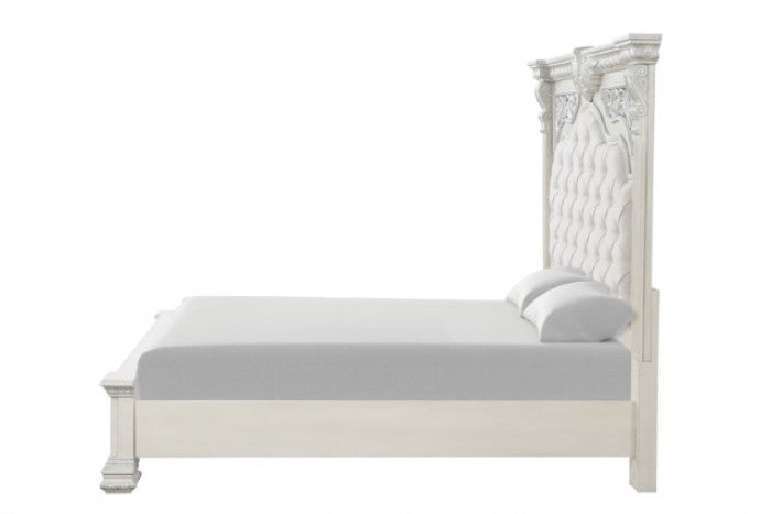Promenade Wire Brushed White 4-Piece Queen Bedroom Set by Furniture of America at Eve Furniture
