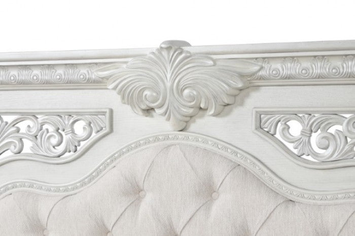 Promenade Wire Brushed White 4-Piece Queen Bedroom Set by Furniture of America at Eve Furniture