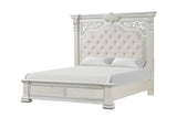Promenade Wire Brushed White King Bed by Furniture of America at Eve Furniture