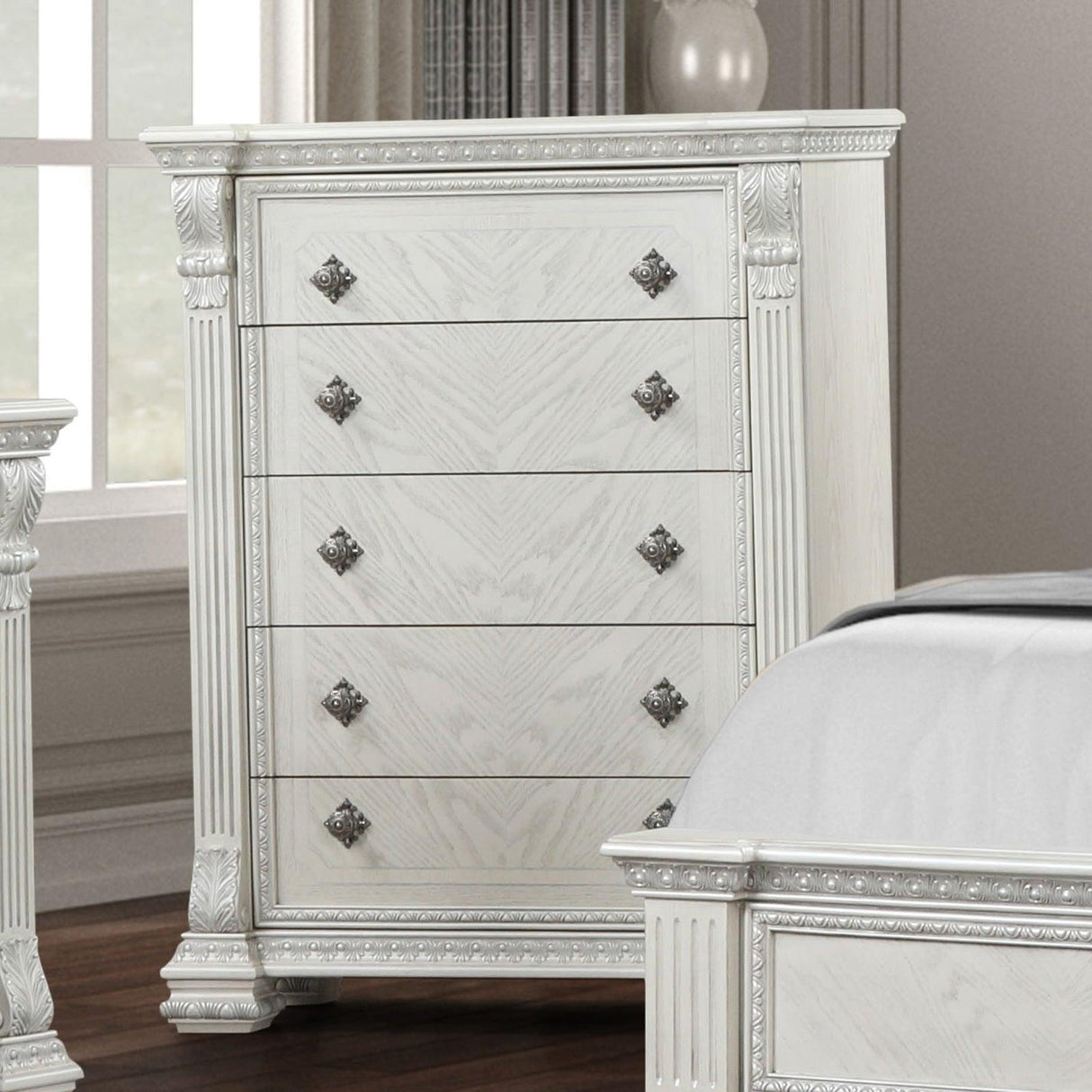 Promenade Wire Brushed White Chest by Furniture of America at Eve Furniture