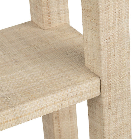 Providence Tan 4 Shelf Rafia Etagere by Crestview at Eve Furniture