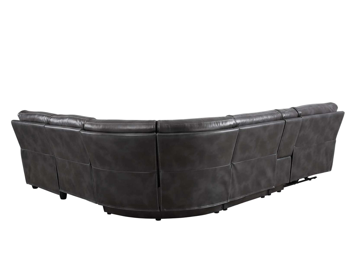 Provo Gray 6-Piece Right Arm Facing (RAF) Chaise Dual Power Reclining Sectional by Steve Silver at Eve Furniture