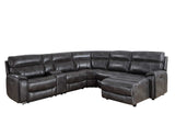 Provo Gray 6-Piece Right Arm Facing (RAF) Chaise Dual Power Reclining Sectional by Steve Silver at Eve Furniture