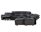 Provo Gray 6-Piece Right Arm Facing (RAF) Chaise Dual Power Reclining Sectional by Steve Silver at Eve Furniture