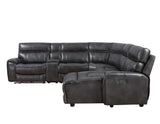 Provo Gray 6-Piece Right Arm Facing (RAF) Chaise Dual Power Reclining Sectional by Steve Silver at Eve Furniture