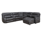 Provo Gray 6-Piece Right Arm Facing (RAF) Chaise Dual Power Reclining Sectional by Steve Silver at Eve Furniture