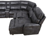 Provo Gray 6-Piece Right Arm Facing (RAF) Chaise Dual Power Reclining Sectional by Steve Silver at Eve Furniture