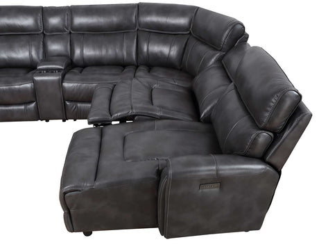 Provo Gray 6-Piece Right Arm Facing (RAF) Chaise Dual Power Reclining Sectional by Steve Silver at Eve Furniture