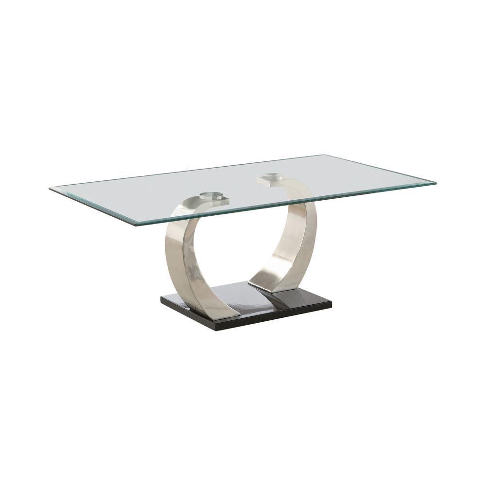 Pruitt Clear and Satin Glass Top Coffee Table by Coaster at Eve Furniture
