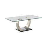 Pruitt Clear and Satin Glass Top Coffee Table by Coaster at Eve Furniture